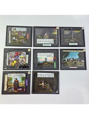 Antique Magic Lantern Slides Lot of 8 Religious Biblical Christian Jesus